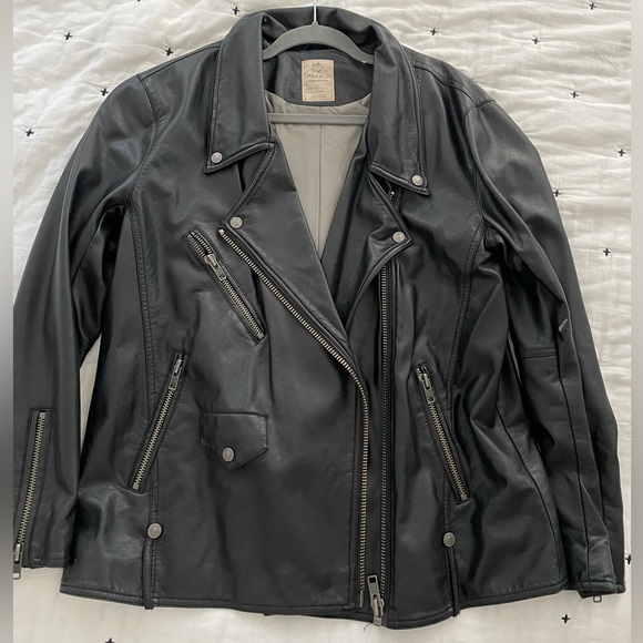 We the Free Vegan Leather Oversized Moto Jacket - Picture 1 of 5